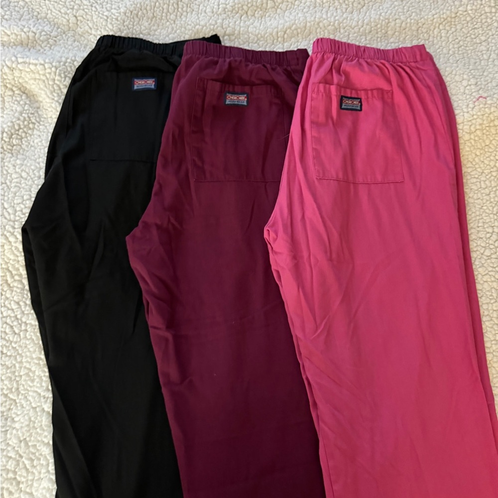 Bundle Cherokee Scrub Pants - Flare leg - Black, Pink, Maroon - Women’s - Medium